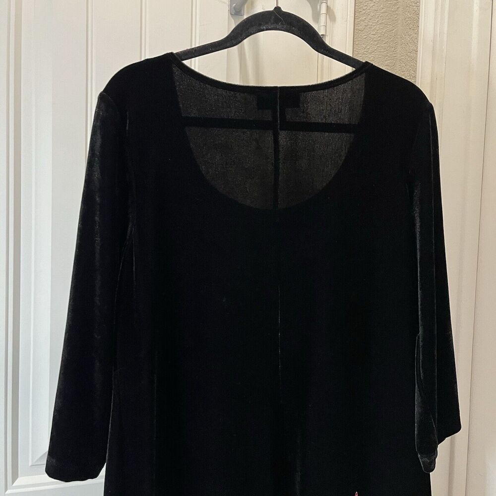 Ronni Nicole Velvet Velour Black Pink Embroidered Paisley Long Sleeve Dress 16 - Picture 9 of 11